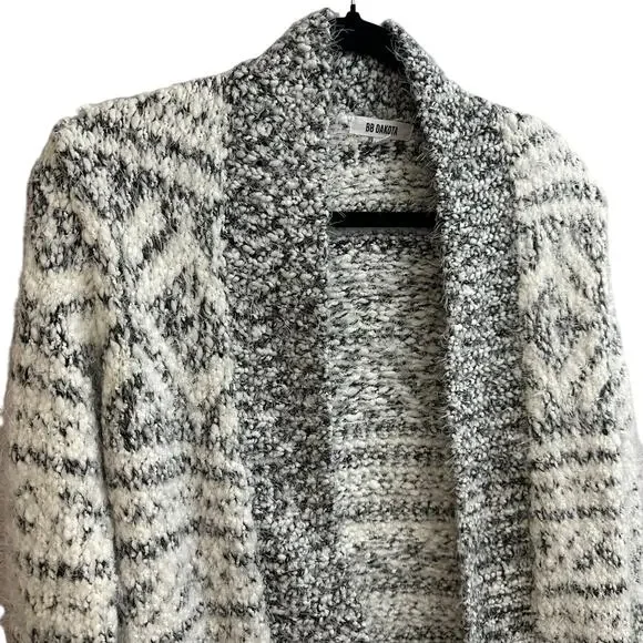 BB Dakota Chunky Open Star is Warm Eyelash Cardigan Women's Small Soft Cottage - Picture 2 of 9